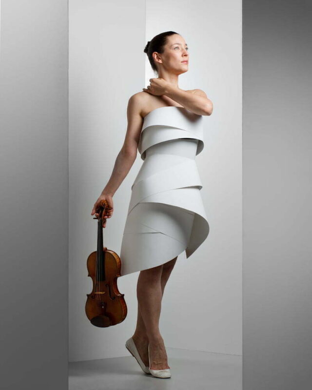 Uliana: violinist and dancer. dress desginer: Kelly Kwon